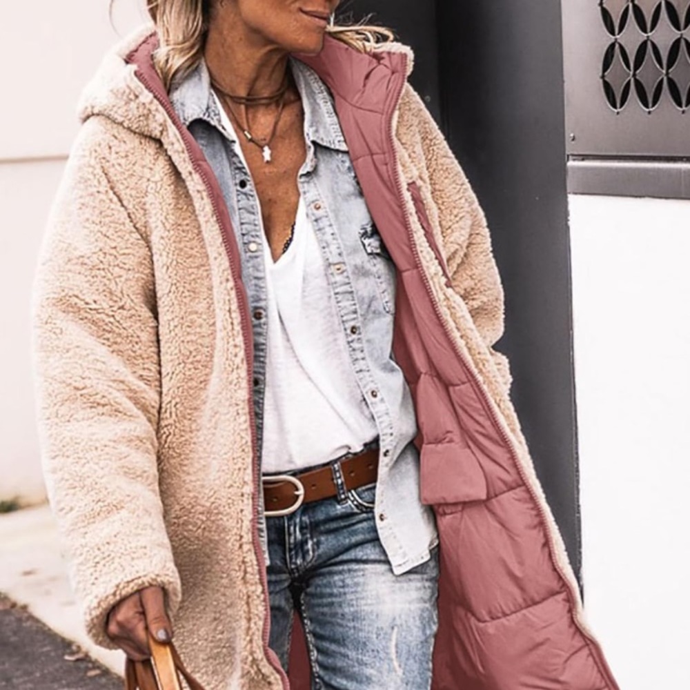 oversized puffer women faux fur sherpa teddy quilted oversized coat jacket winte
